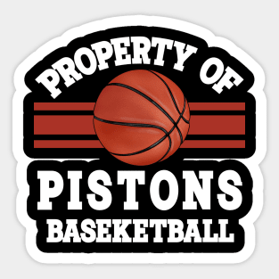 Proud Name Pistons Graphic Property Vintage Basketball Sticker